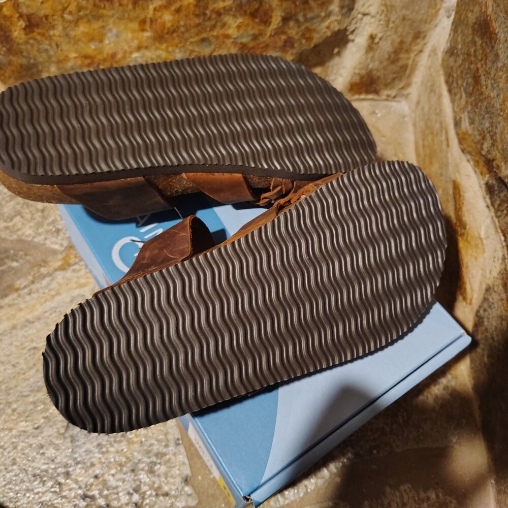 Mountain Sole Women's Brown Leather Footbed Sandals Size 8 NIB NWT - Picture 8 of 10